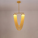 lustre art déco led dimmable en aluminium doré design moderne élégance