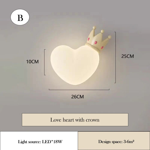 applique murale led en forme de cœur pour chambre d'enfant - vue 13 sur 12