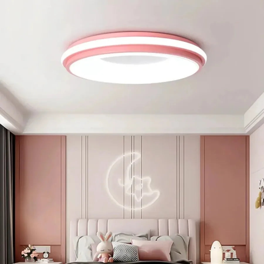 plafonnier led moderne macaron gradation à distance décoration intérieure - vue 4 sur 12