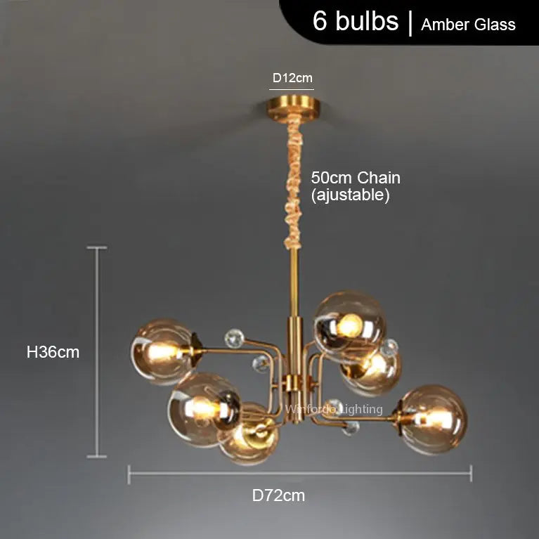 lustre led moderne 10 globes luminaire décoratif - vue 8 sur 18