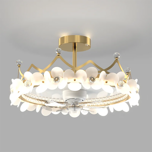 ventilateur de plafond led moderne avec télécommande et éclairage décoratif - vue 2 sur 10