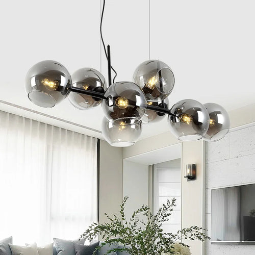 lustre moderne en verre pour bar et table à manger - vue 3 sur 8