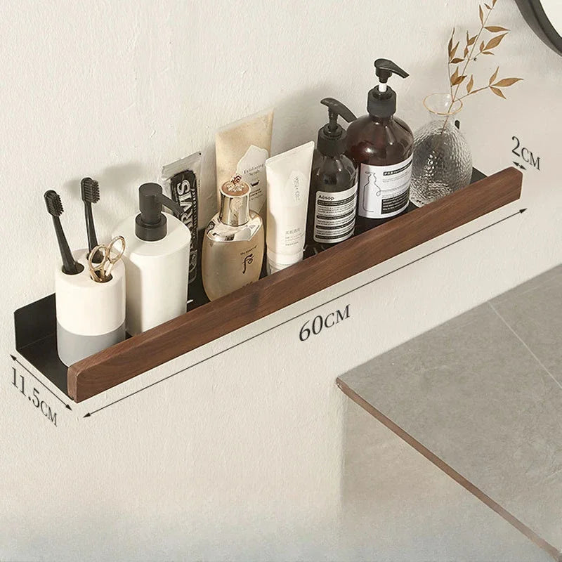 étagère murale en bois massif pour rangement pratique sans perforation