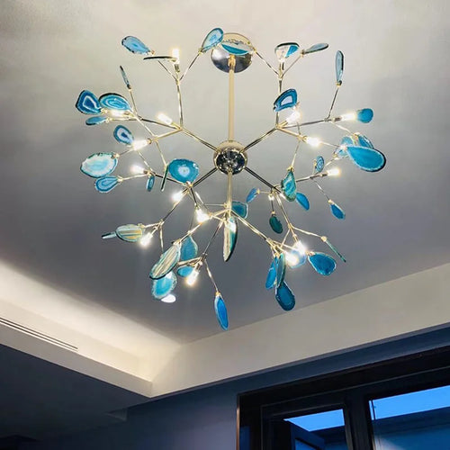 plafonnier led en agate naturelle pour décoration romantique intérieure - vue 6 sur 9