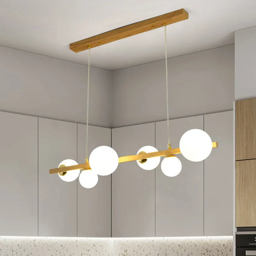 lustre abat-jour en verre suspension décor maison luminaire - vue 7 sur 10