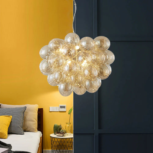 lustre moderne moonriver en verre suspendu pour décoration - vue 2 sur 16
