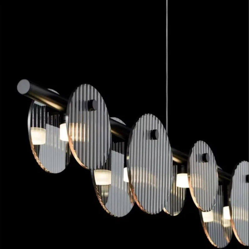 lustre moderne en fer et verre pour décoration intérieure - vue 6 sur 12