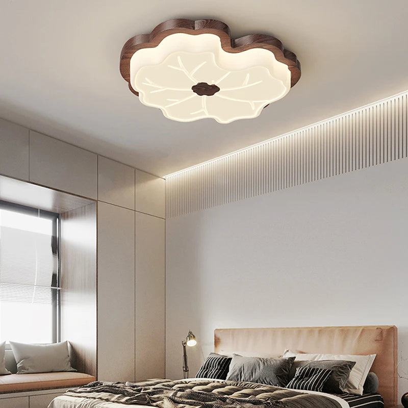 lustre moderne en imitation bois design créatif éclairage intérieur