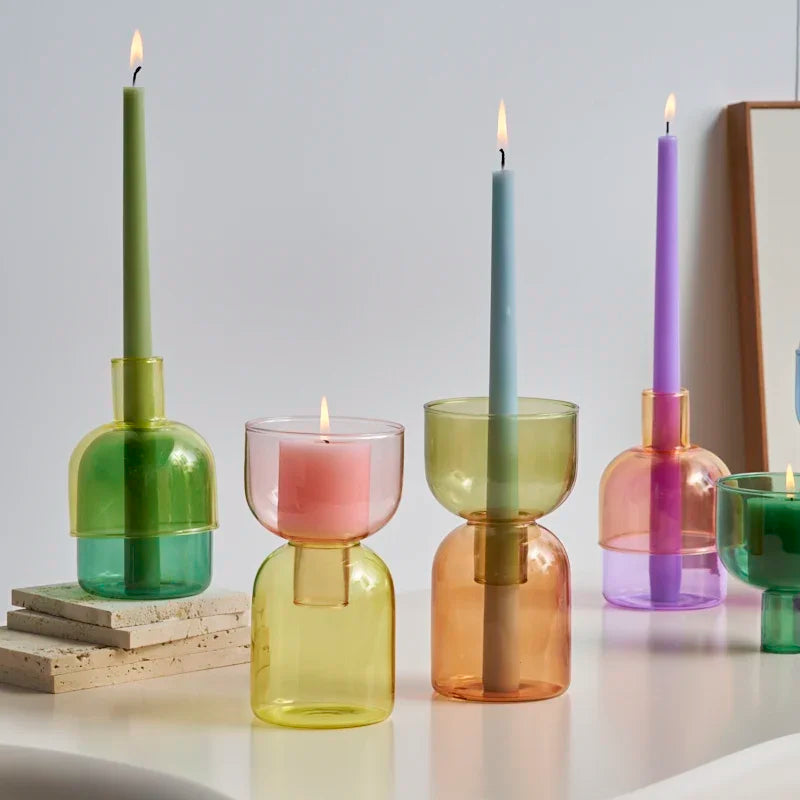 bougeoir décoratif en verre pour bougies et plantes - vue 4 sur 22