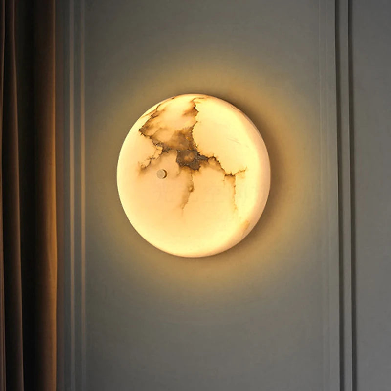 applique murale led hémisphère en marbre pour décoration d'intérieur