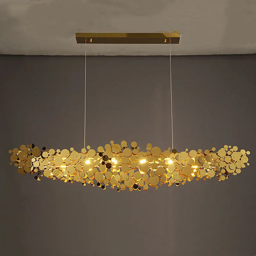 lustre moderne en acier inoxydable chromé pour intérieur