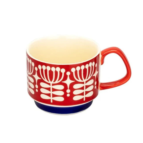Ensemble tasses japonaises florales ceramique style retro