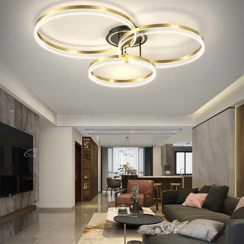 lustre moderne en acrylique avec leds pour décor luxueux - vue 2 sur 24
