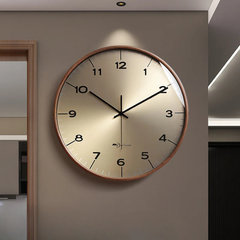 horloge murale moderne en bois massif pour décoration intérieure - vue 2 sur 12