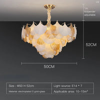 suspension moderne en verre ginkgo pour éclairage intérieur décoratif