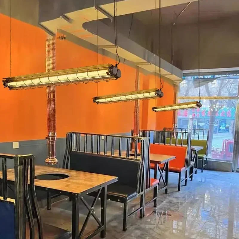 lustre industriel rétro en métal avec lumière led