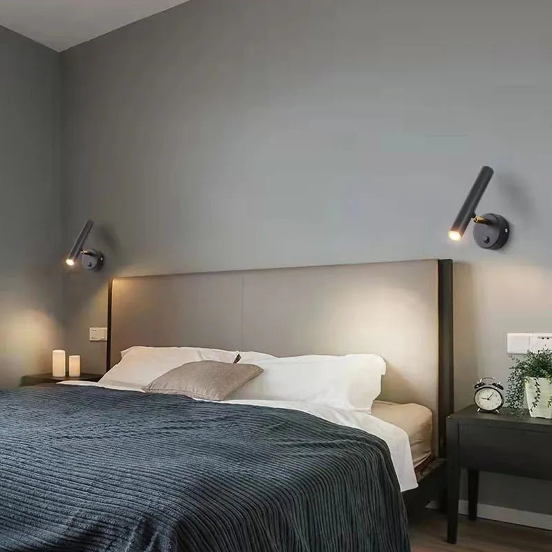 Applique murale led moderne rotative pour lecture et détente - vue 3 sur 8