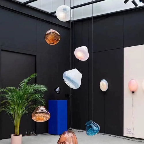 lustre en verre design pour cuisine bar et restaurant - vue 5 sur 13