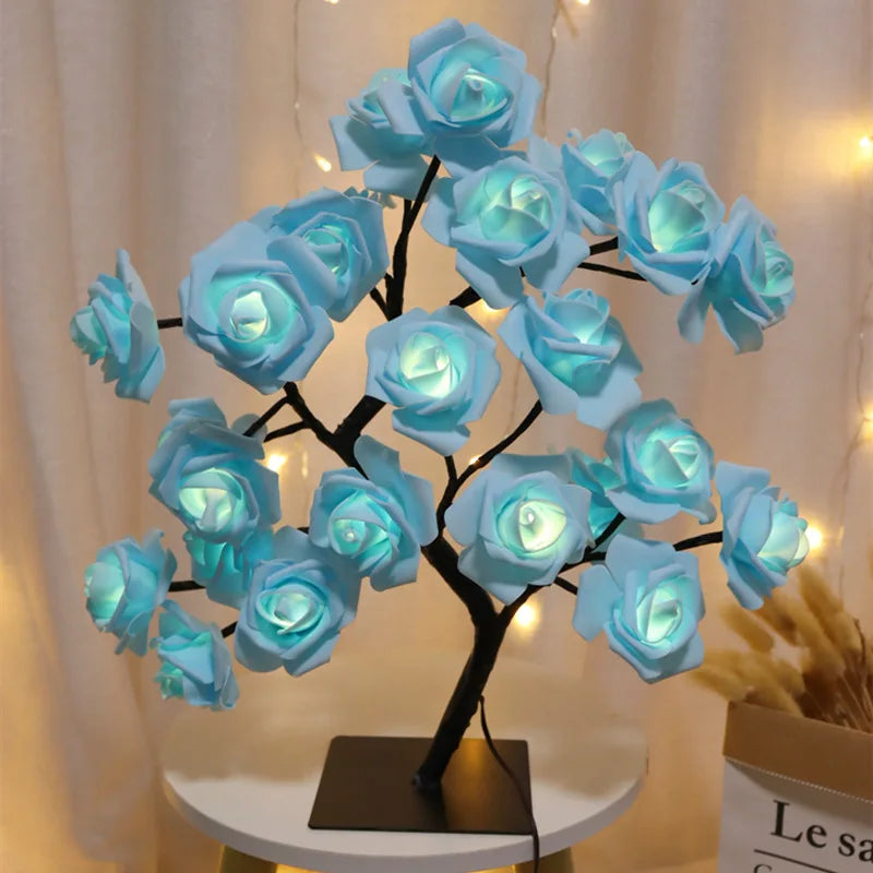 lampe de table led arbre cerisier cristal veilleuse nordique