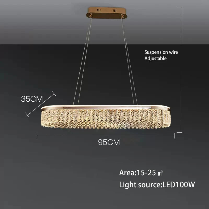 lustre sandyha moderne créatif anneau de luxe en cristal - vue 9 sur 11