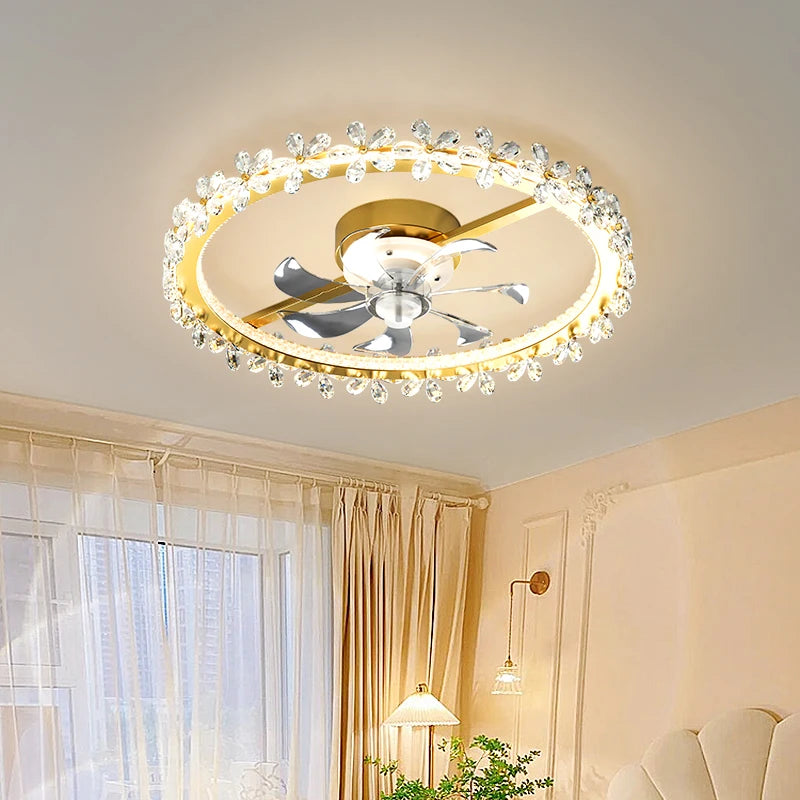 ventilateur de plafond moderne avec lumière et contrôle intelligent - vue 3 sur 10