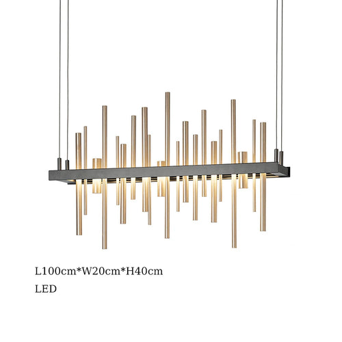 lustre minimaliste en acier inoxydable noir design postmoderne - vue 12 sur 16