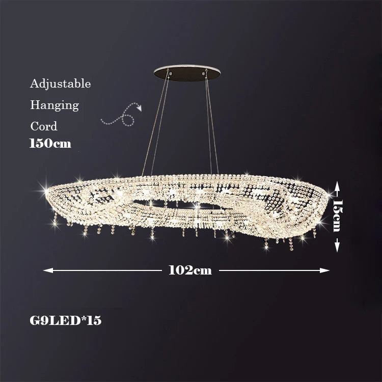 lustre créatif élégant en cristal transparent pour intérieur - vue 7 sur 10