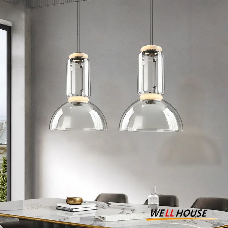 Lampe suspension moderne italie design LED transparent