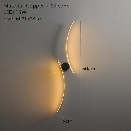 applique murale led moderne en laiton montage en surface - vue 14 sur 14