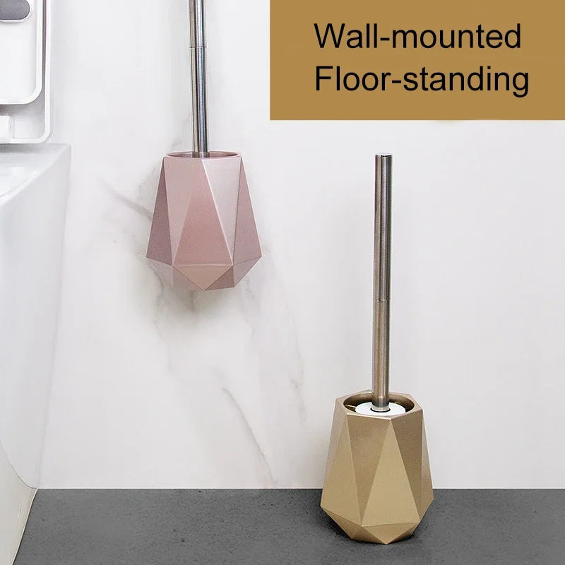 brosse de toilette en silicone avec support mural ou sur pied