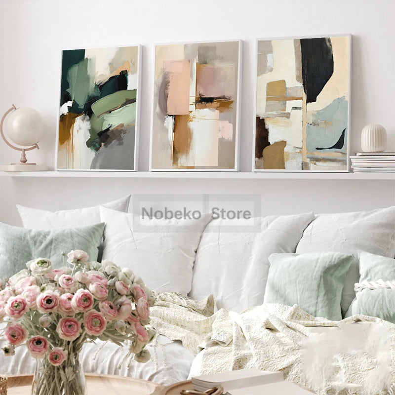 affiche abstraite wabi sabi peinture sur toile art mural moderne minimaliste