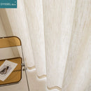 Voilage rideau style lin moderne pour salon chambre