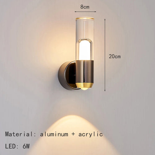 applique murale mini en acrylique transparent style 	 luminaire