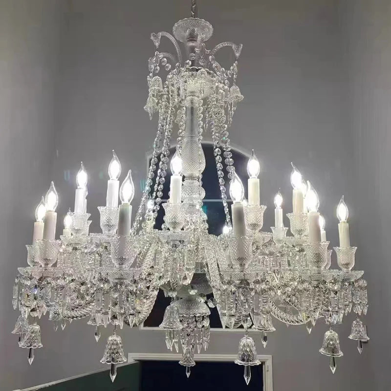 lustre moderne en cristal et chrome pour éclairage élégant - vue 4 sur 12