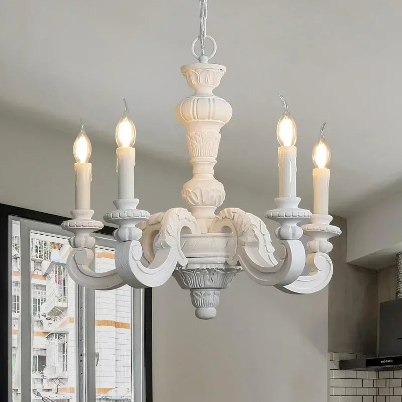 lustre romain en bois sculpté rétro pour décoration élégante - vue 3 sur 12