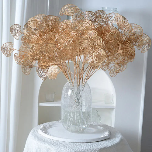 lot de feuilles artificielles ginkgo eucalyptus houx pour décoration florale - vue 6 sur 13