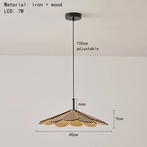 suspension en bois japonais style pétale pour intérieur chaleureux - vue 7 sur 6