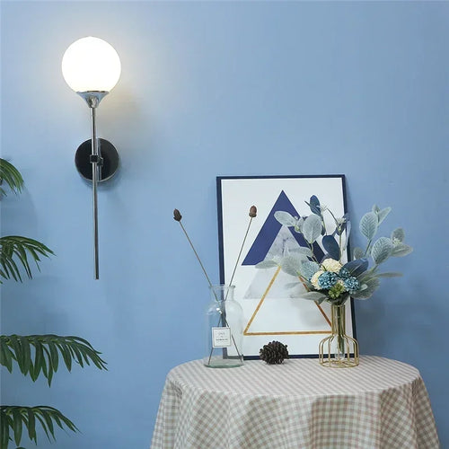 applique murale moderne en verre et chrome doré pour décoration intérieure - vue 4 sur 15