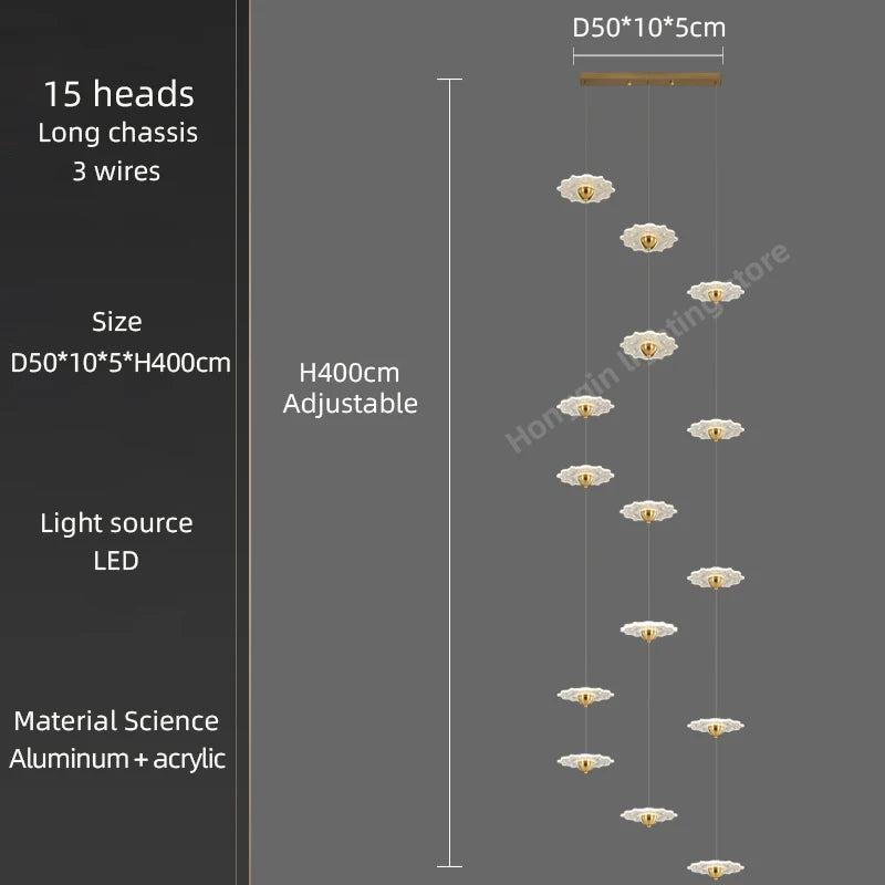 lustre moderne à led pour éclairage intérieur décoratif - vue 10 sur 26