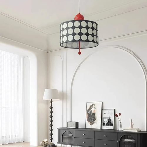 suspension luminaire en métal cylindrique style art déco - vue 2 sur 7