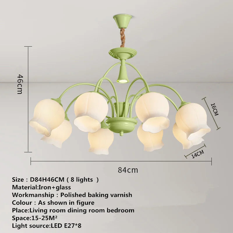 2023 Modern Green Hanging Ceiling Lamp LED Creative Aromatherapy Candle Design Pendant Chandelier Light For Home Bedroom - vue 6 sur 18