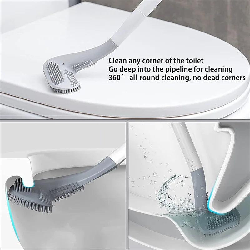 brosses de nettoyage en silicone avec support pour salle de bain - vue 5 sur 16