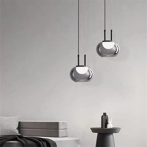 suspension en verre à plusieurs têtes pour intérieur moderne - vue 2 sur 23