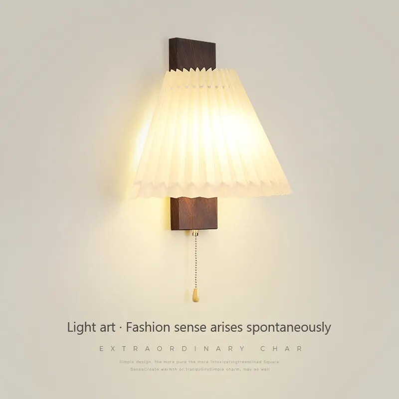 Applique murale nordique bois LED déco maison - vue 6 sur 8