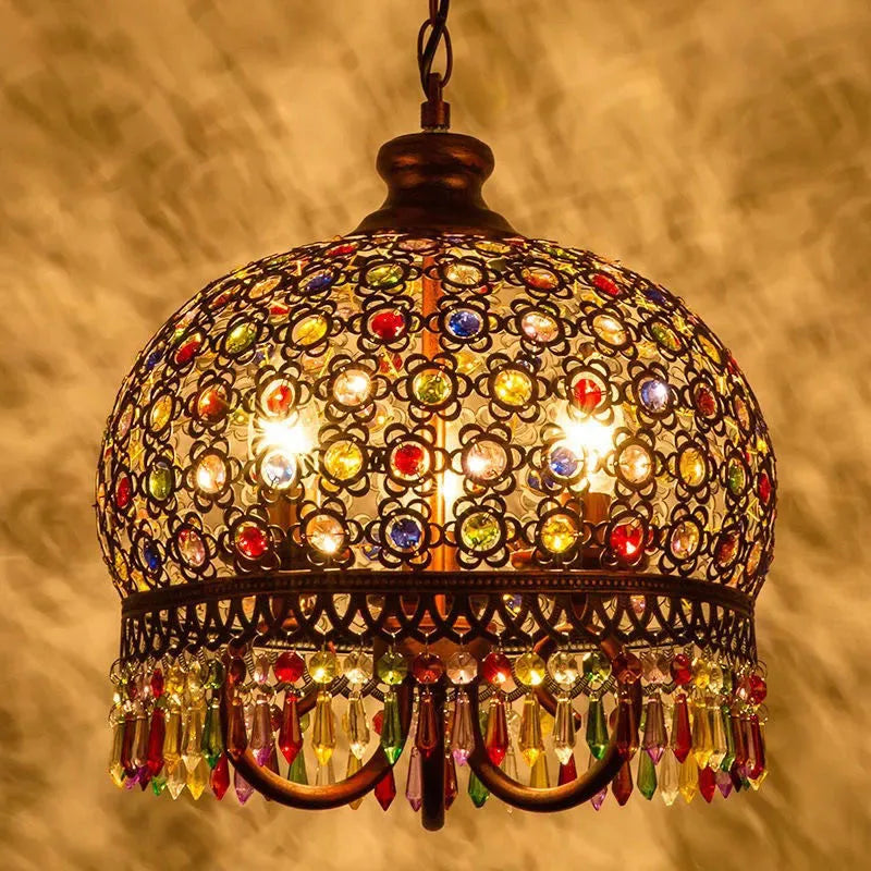 lustre turc vintage style bohème vitrail romantique pour café ou restaurant - vue 4 sur 10