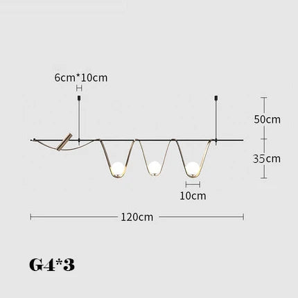 suspension LED dorée au design minimaliste décoratif