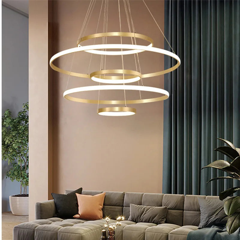 lustre moderne en style nordique avec télécommande et lumière led
