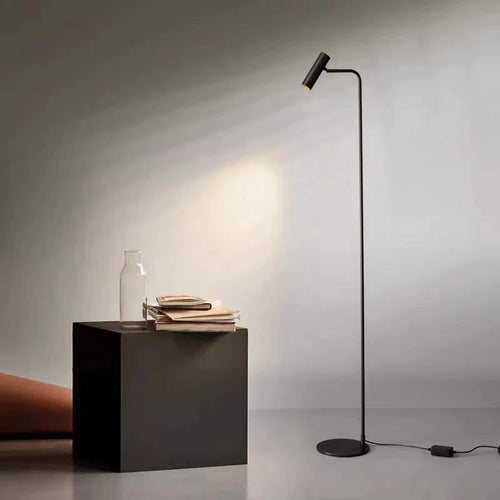 lampadaire minimaliste en cuivre avec lumière rotative moderne - vue 2 sur 8