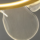 lustre en acrylique avec anneau doré à intensité variable  livraison directe