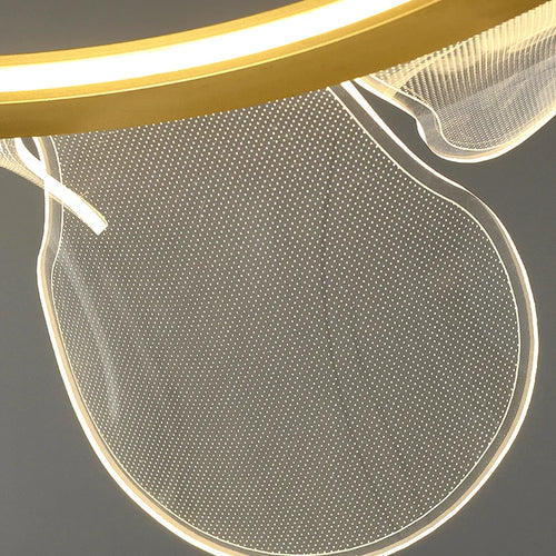lustre en acrylique avec anneau doré à intensité variable  livraison directe - vue 6 sur 10